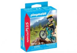 PLAYMOBIL SPECIAL PLUS - CYCLISTE AVEC VÉLO TOUT TERRAIN ET SOUCHE D'ARBRE #71756 (0325)